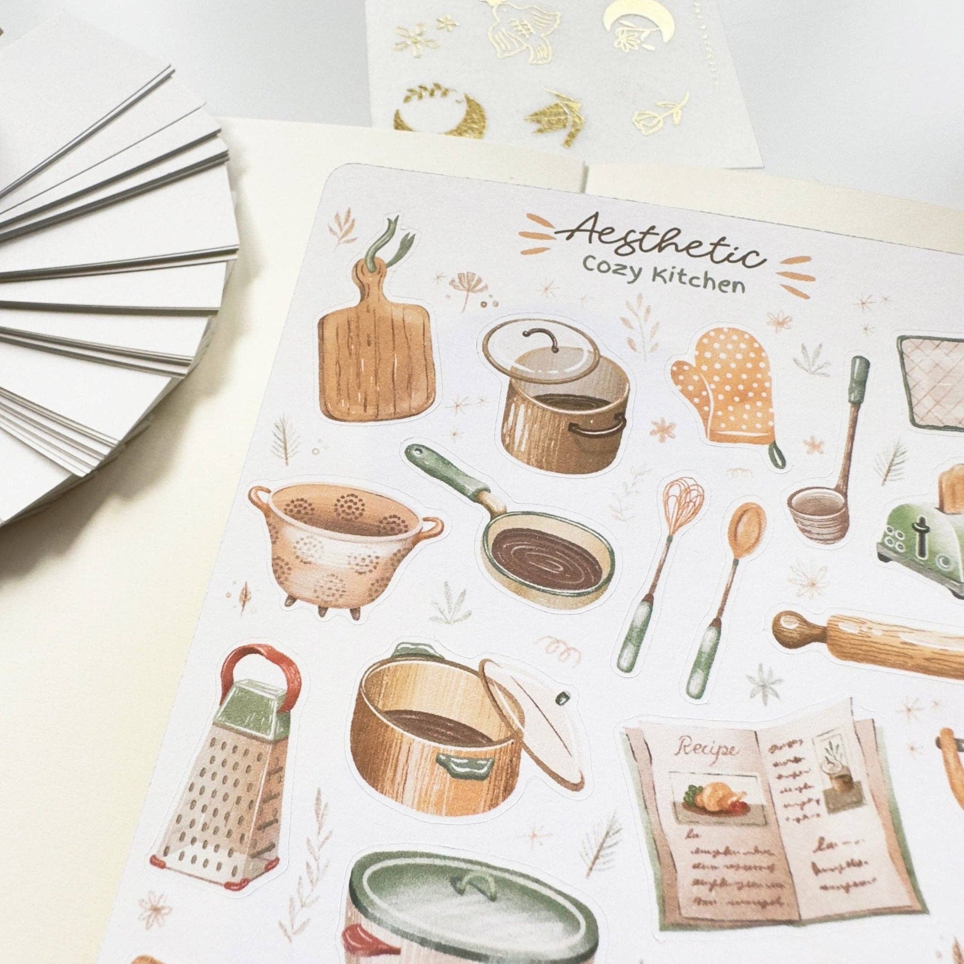 Sticker Sheet - Aesthetic Cozy Kitchen - Tea & Fables