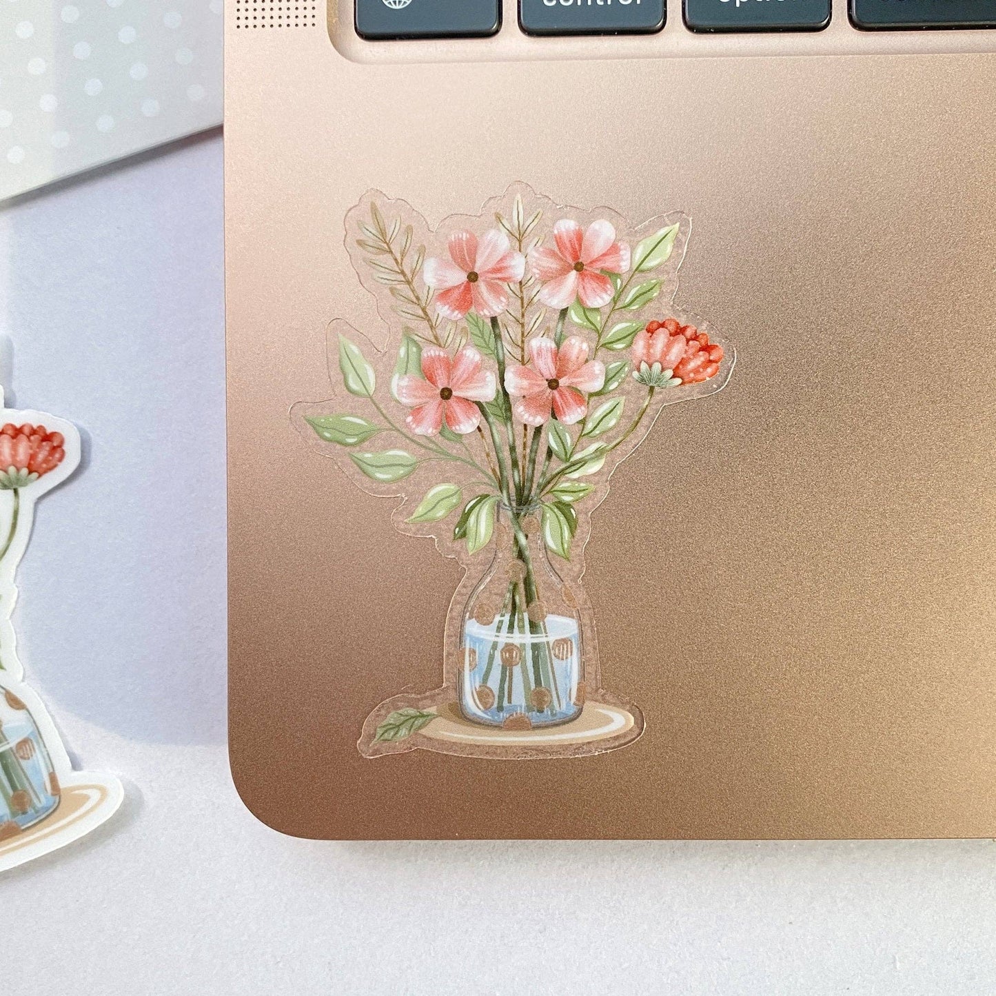 Clear Vinyl Sticker - Flower Vase - Tea & Fables