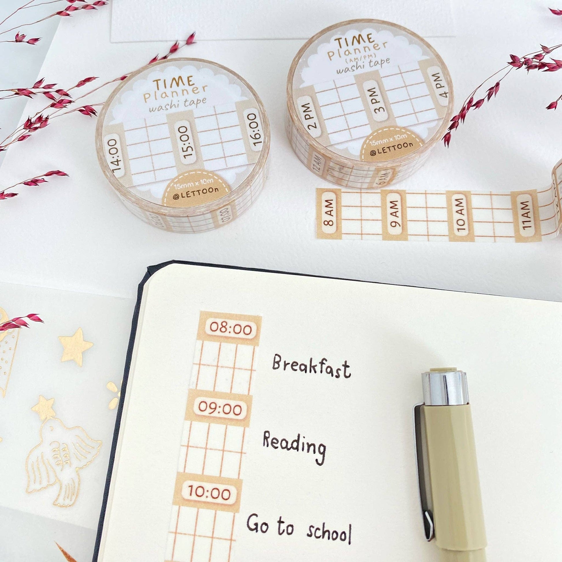 Washi Tape - Time Planner: 24h - Tea & Fables