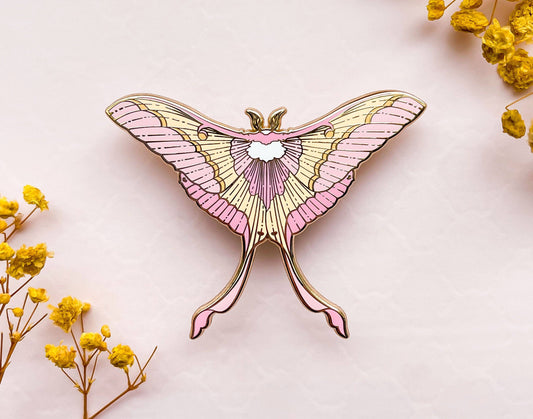Pink Spirit Moth Pin