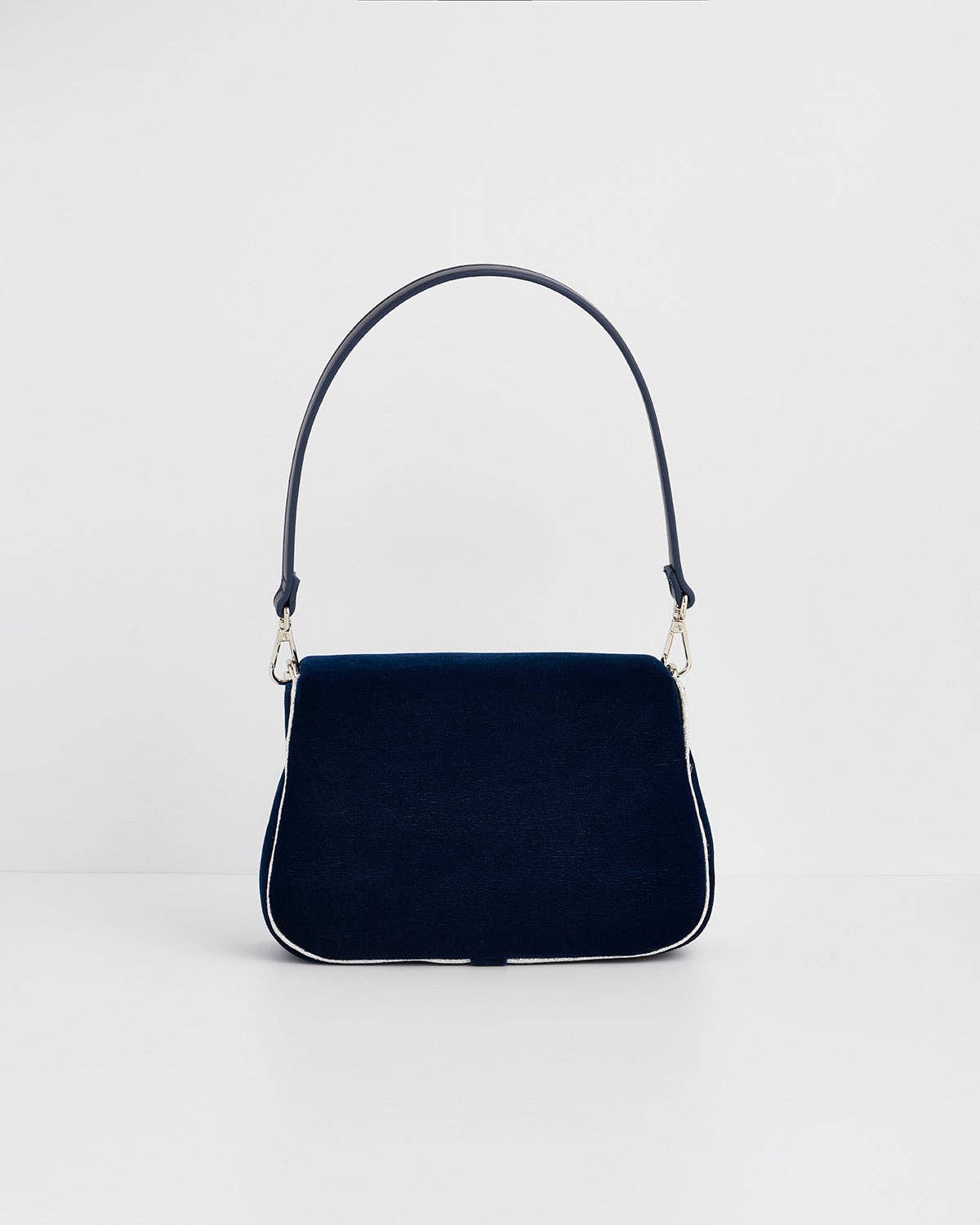 FABLE Rose Embroidered Blue Clutch