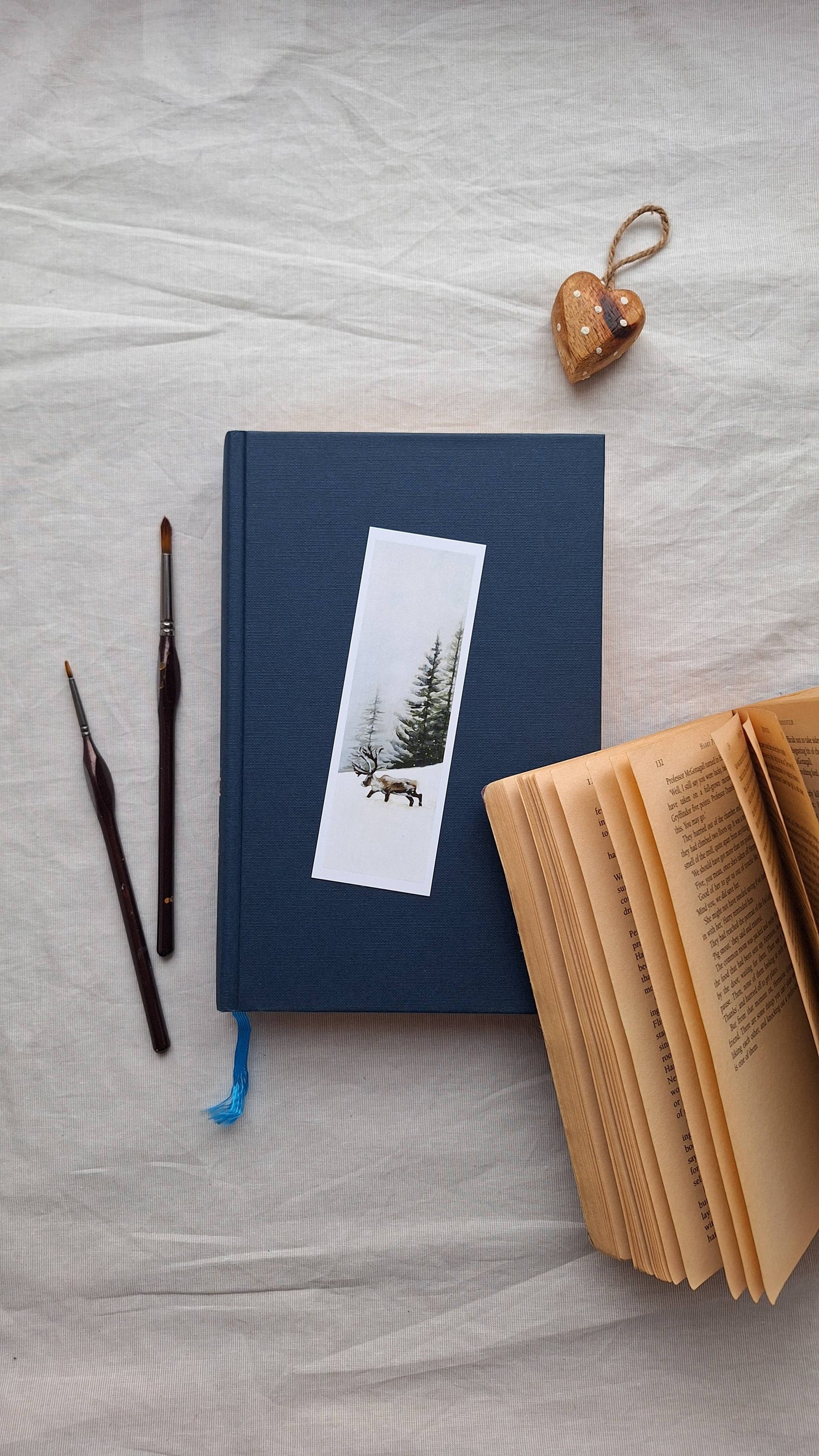 Elk in Winter Forest Bookmark