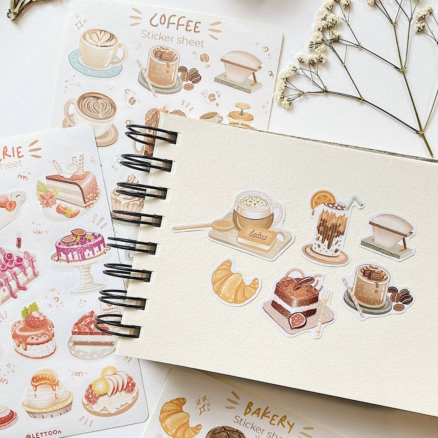 Sticker Sheet - Coffee + Bakery / Semi-Transparent - Tea & Fables