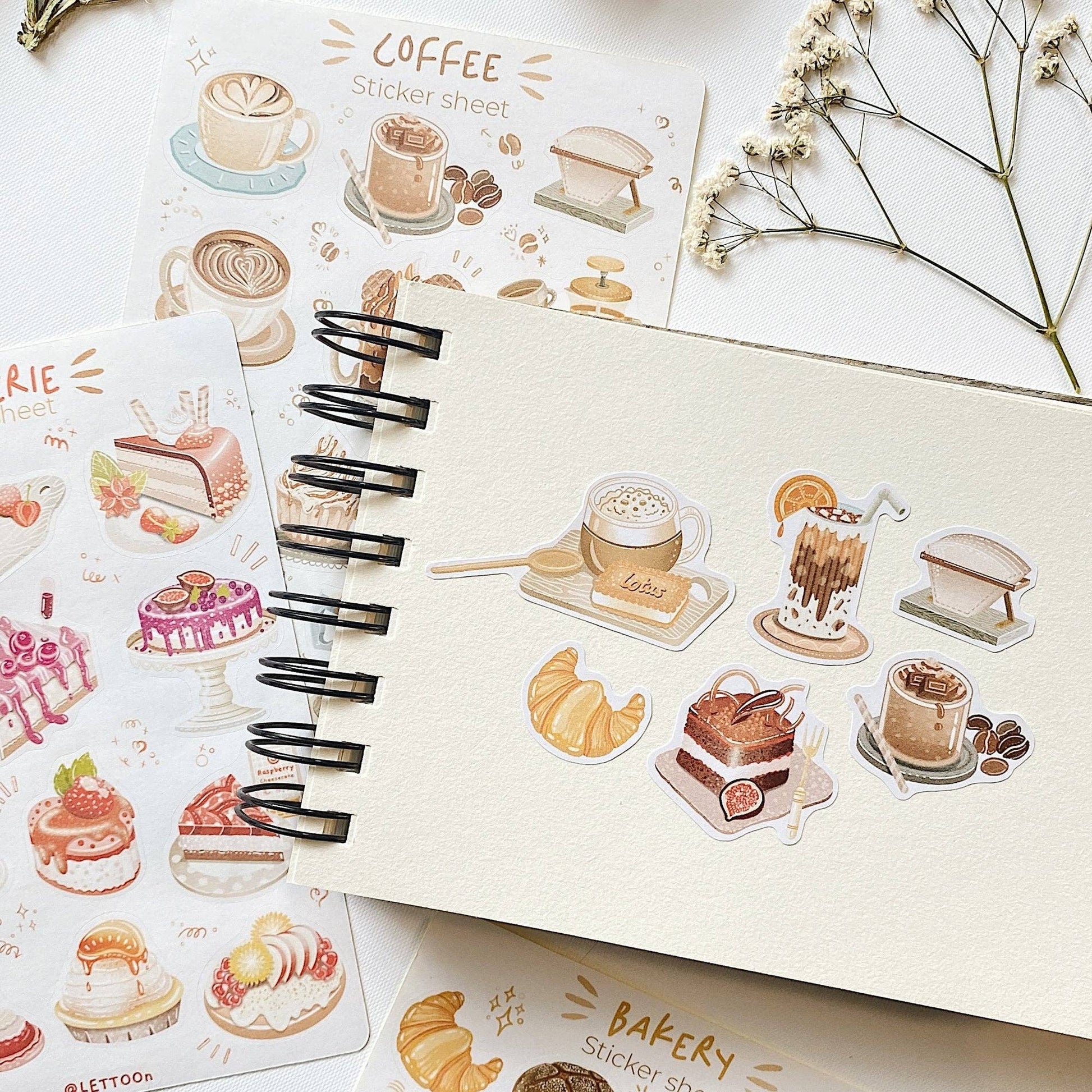 Sticker Sheet - Coffee + Bakery / Semi-Transparent - Tea & Fables