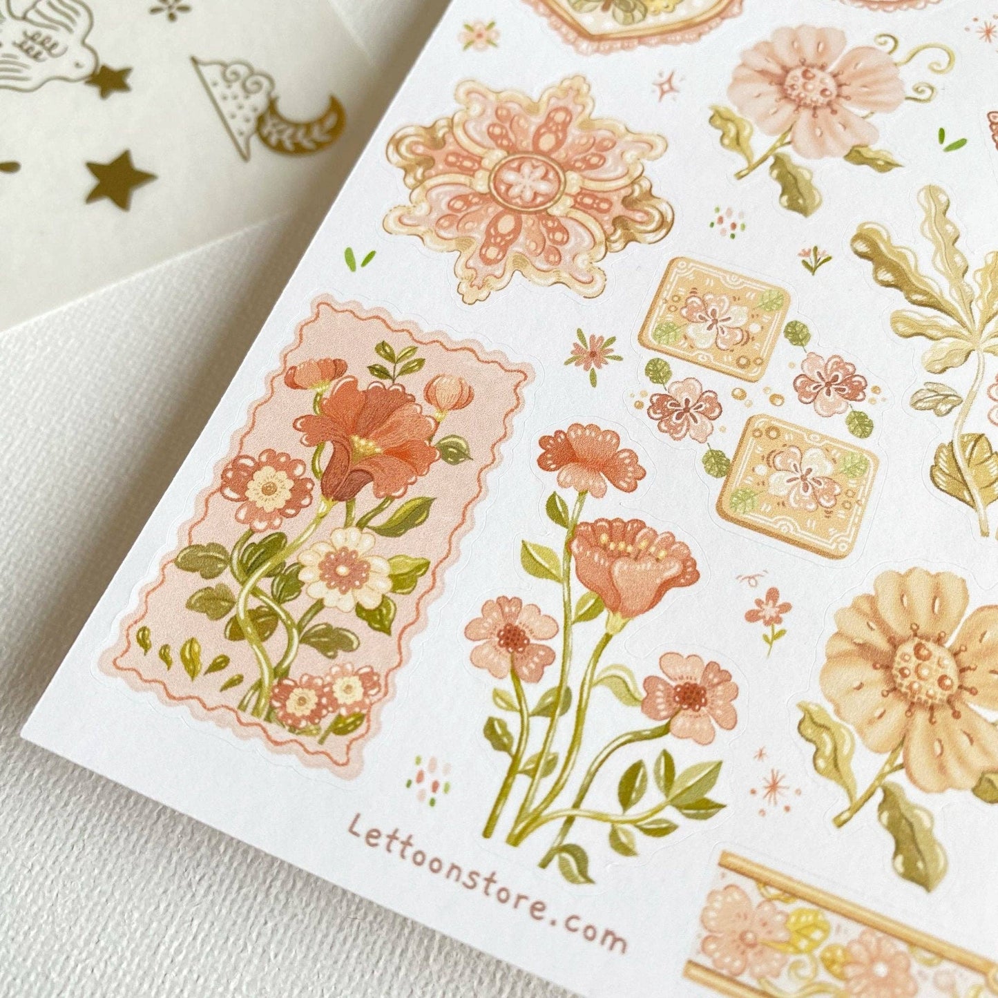 Sticker Sheet - Romantic Flower - Tea & Fables