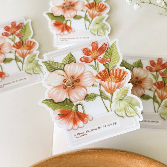 Clear Vinyl Sticker - Floral Polaroid - Tea & Fables