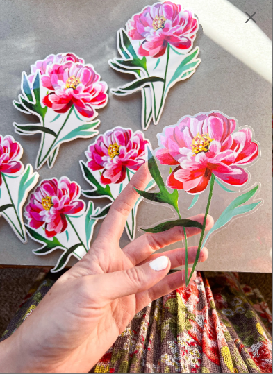 Peony Clear Sticker
