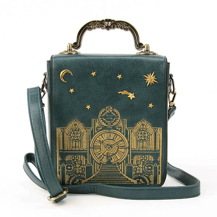 Vintage Clock Rectangle Shoulder Bag - Tea & Fables