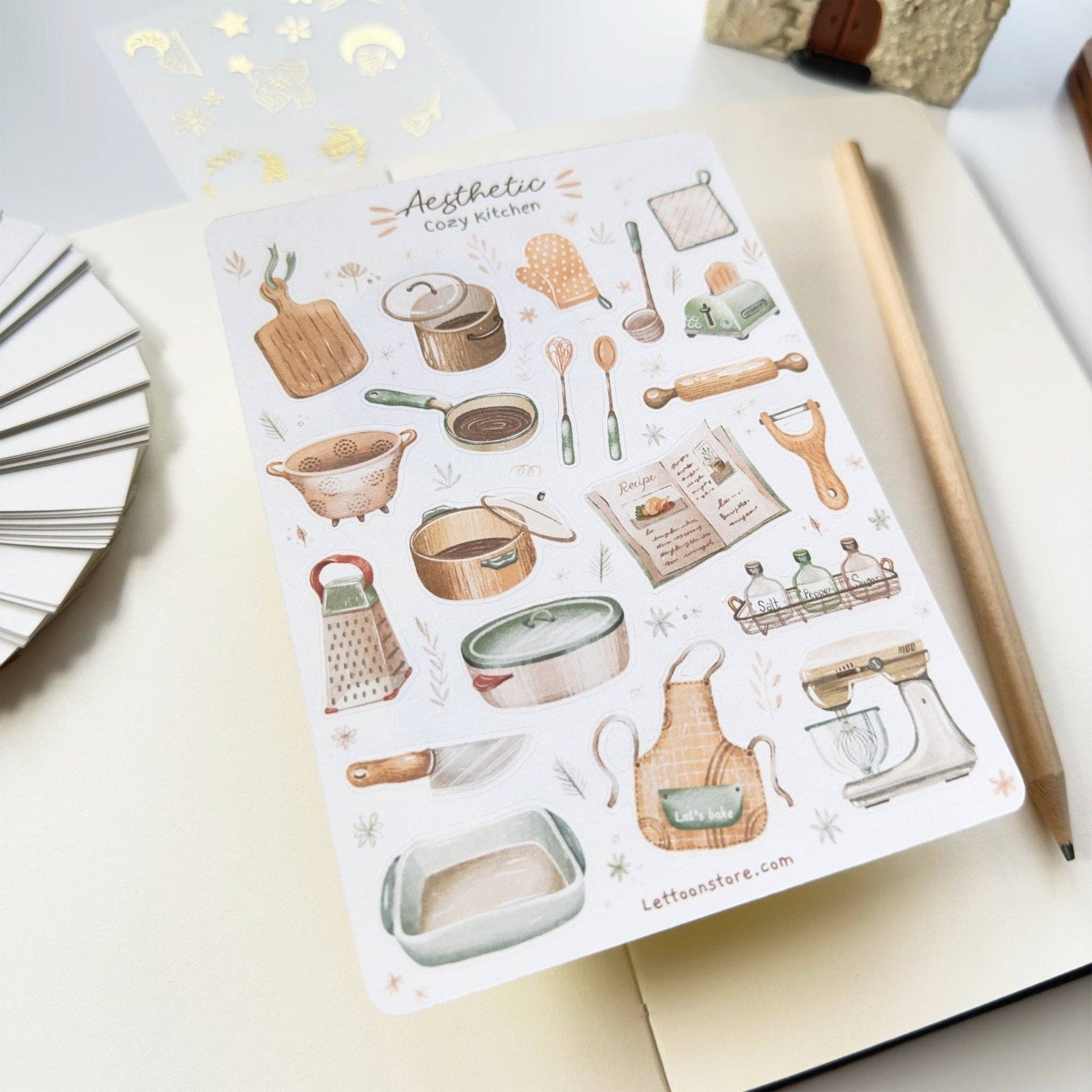 Sticker Sheet - Aesthetic Cozy Kitchen - Tea & Fables