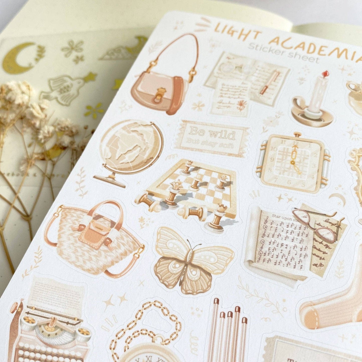 Sticker Sheet - Dark & Light Academia: Semi-Transparent Paper / Both Themes