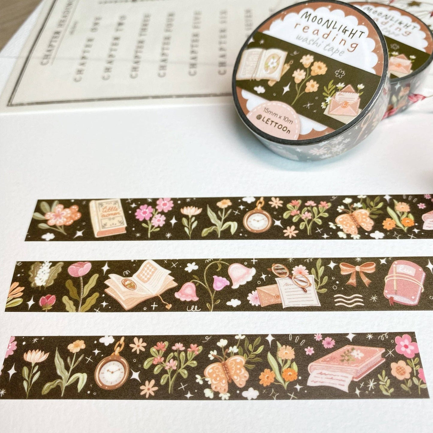 Washi Tape - Moonlight Reading - Tea & Fables