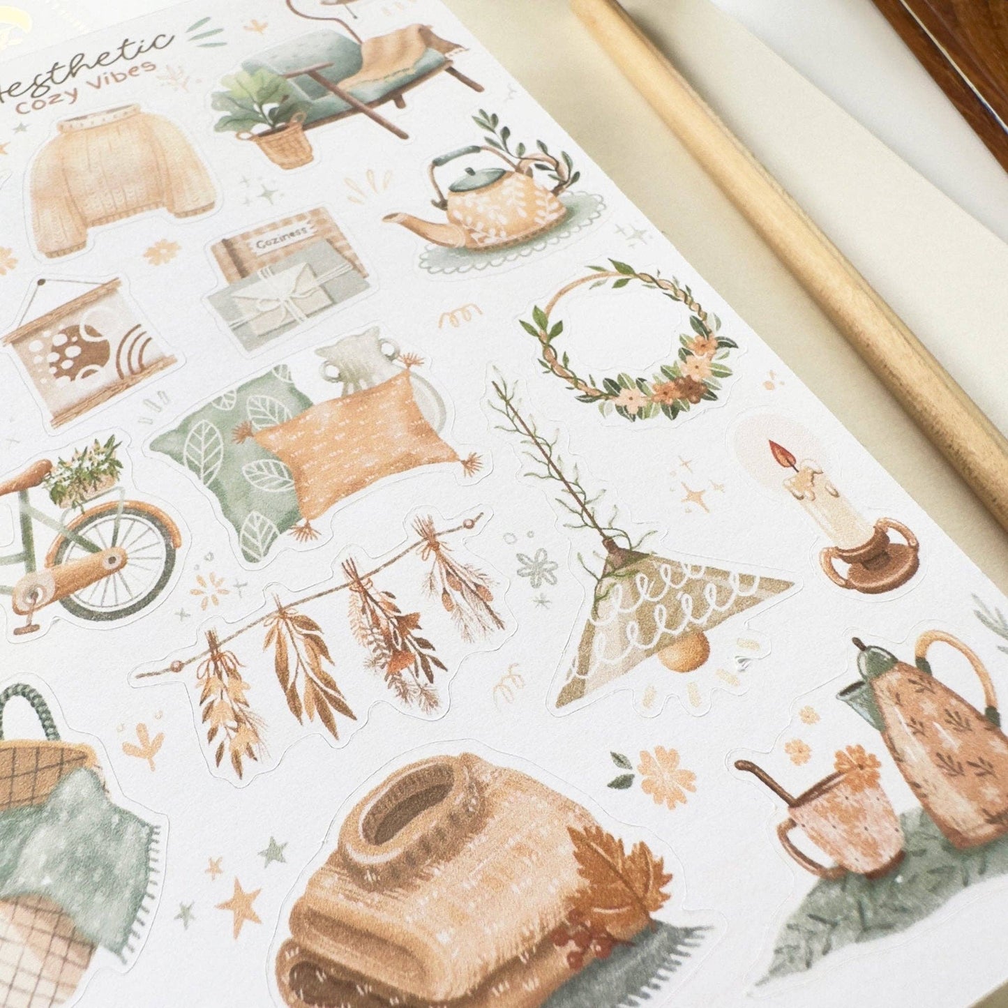 Sticker Sheet - Aesthetic Cozy Vibes: Matte Paper