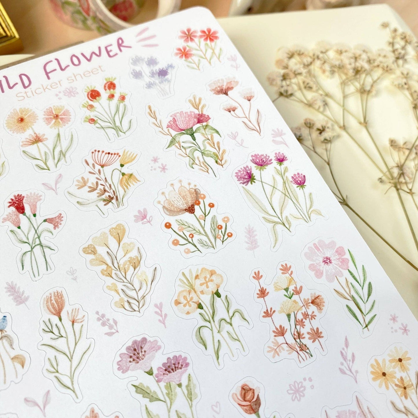 Sticker Sheet - Wild Flower: Semi-Transparent - Tea & Fables