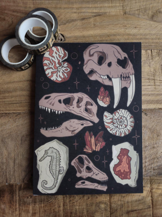 Fossils and Rocks, A5 Notatbok: Linjert