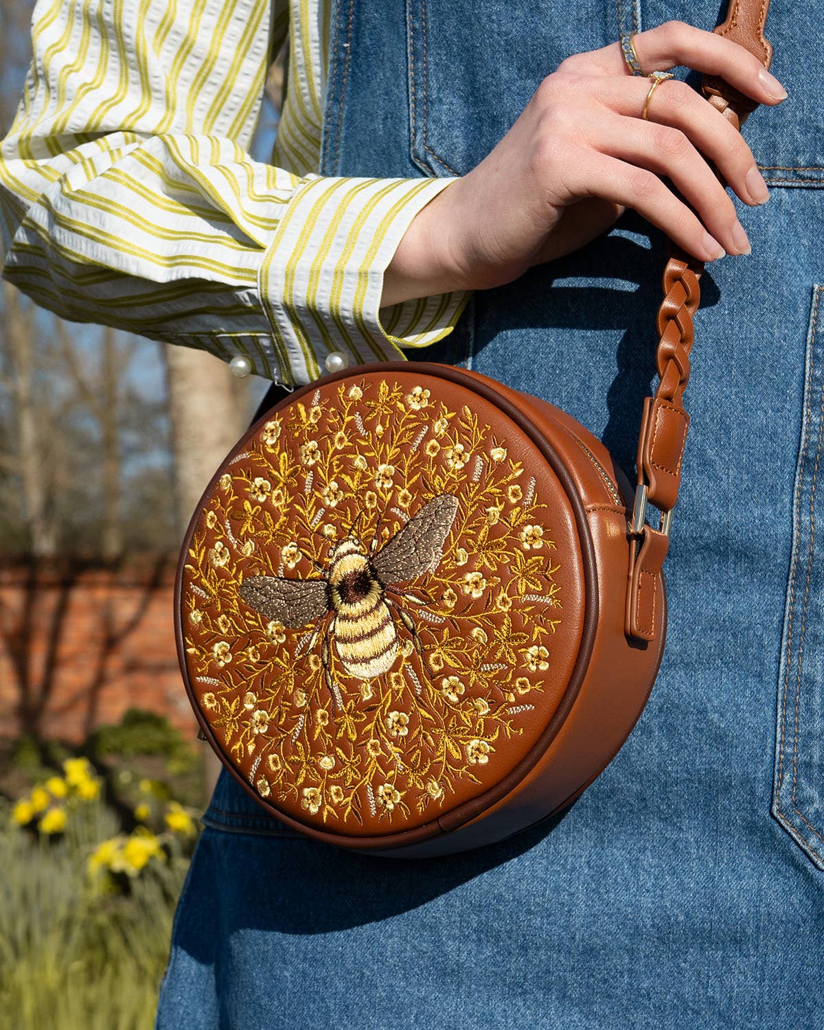 FABLE Bumble Bee Tan Circle Bag