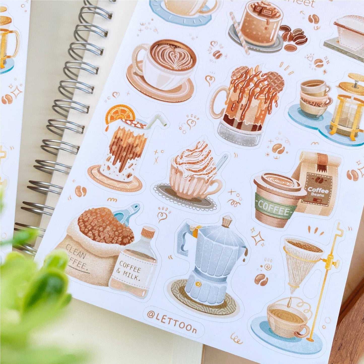 Sticker Sheet - Coffee + Bakery / Semi-Transparent - Tea & Fables