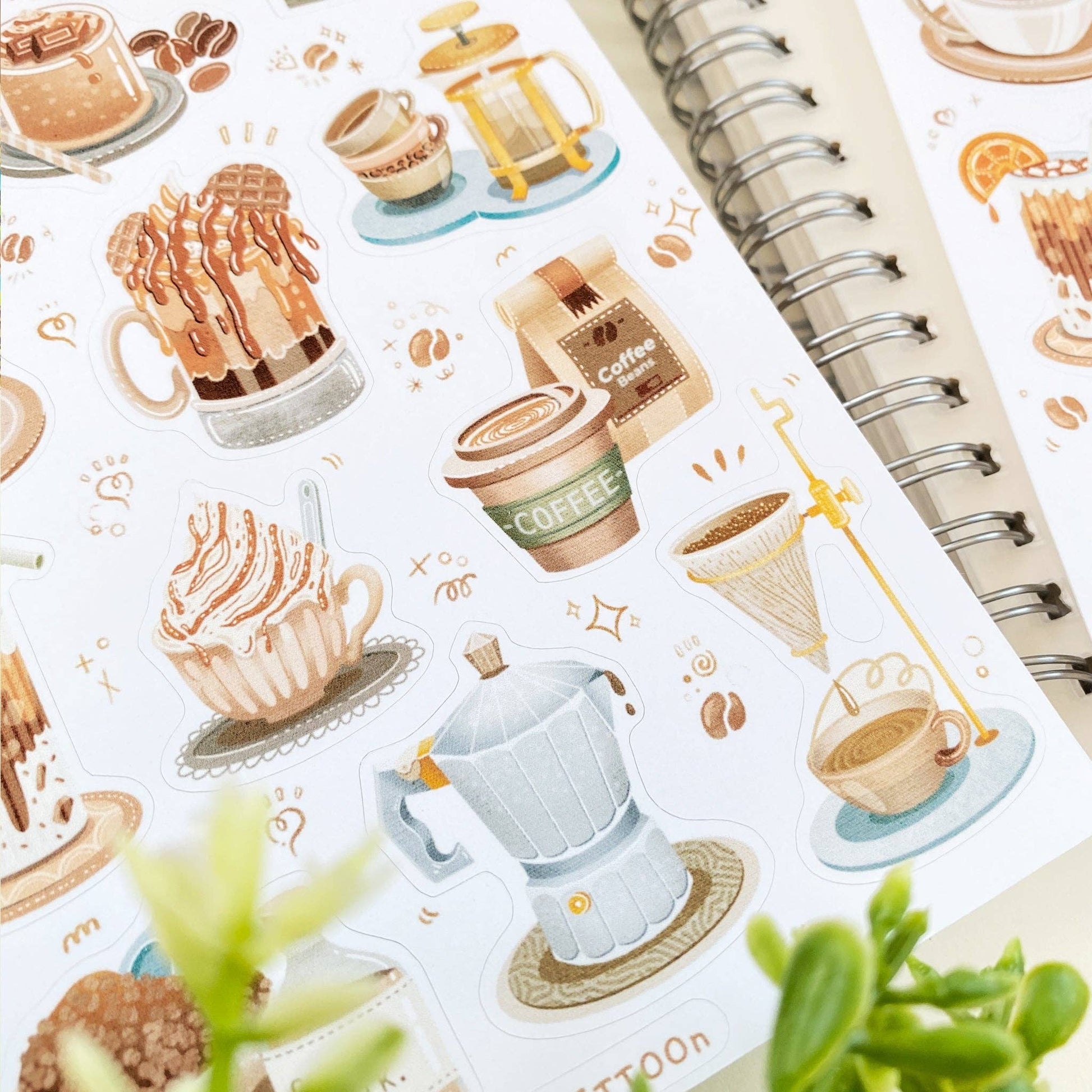 Sticker Sheet - Coffee + Bakery / Semi-Transparent - Tea & Fables