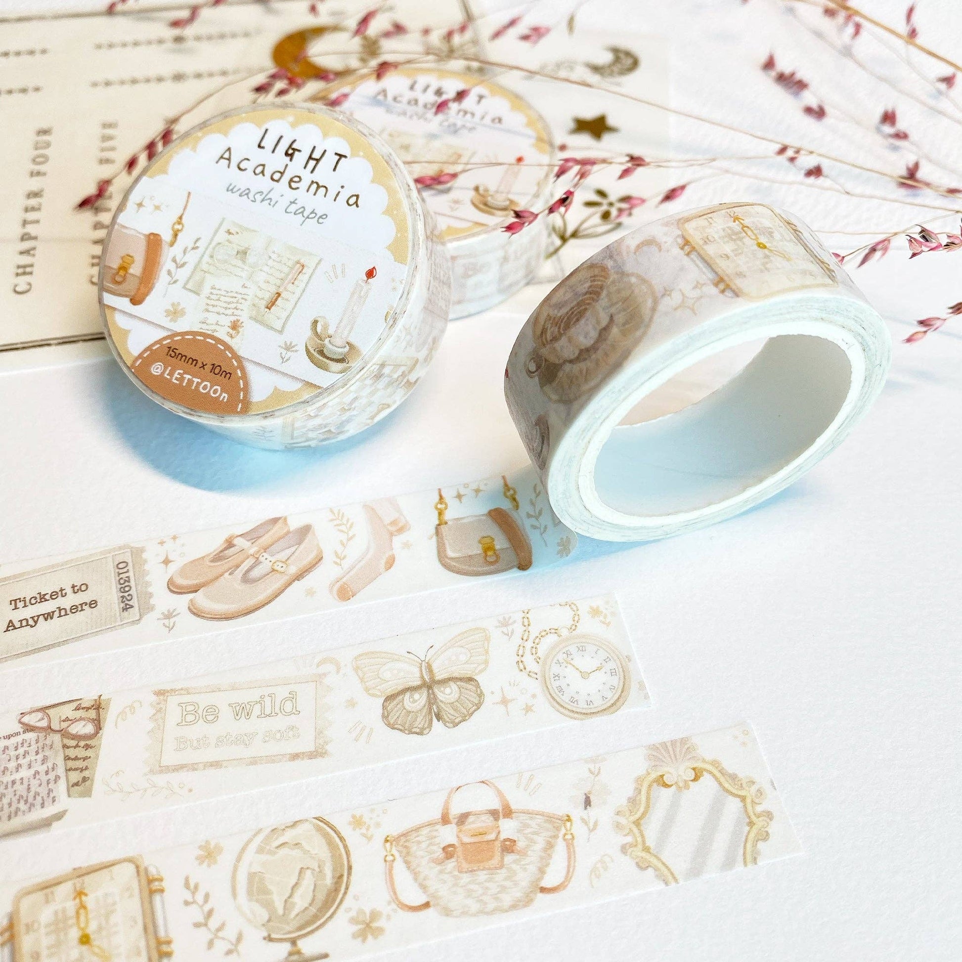 Washi Tape - Light Academia - Tea & Fables