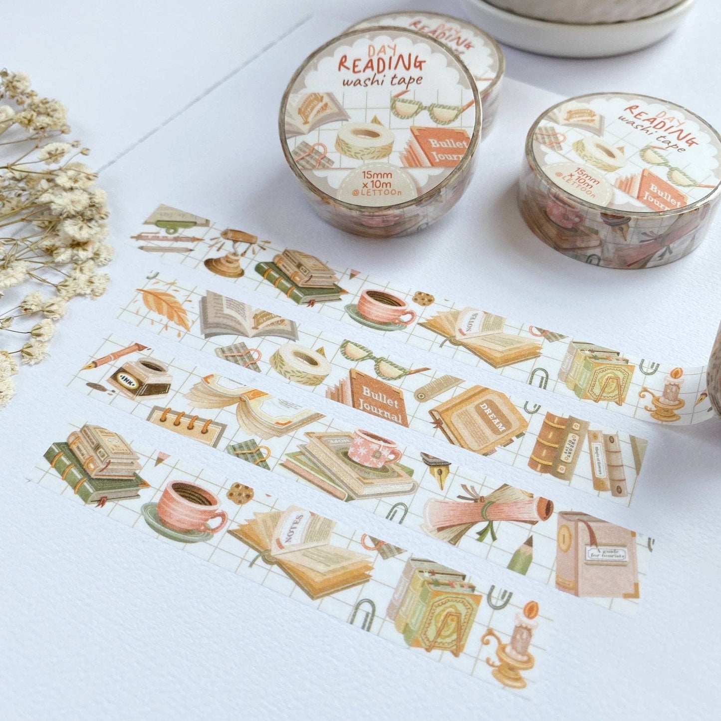 Washi Tape Set - Day & Night Reading - Tea & Fables