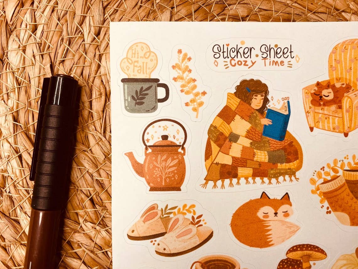 Sticker Sheet: Cozy Time