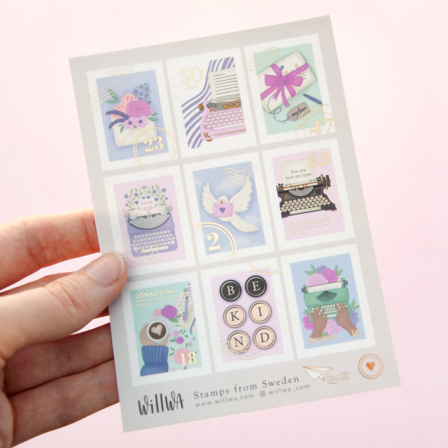 Stamps from Sweden Sticker Sheet