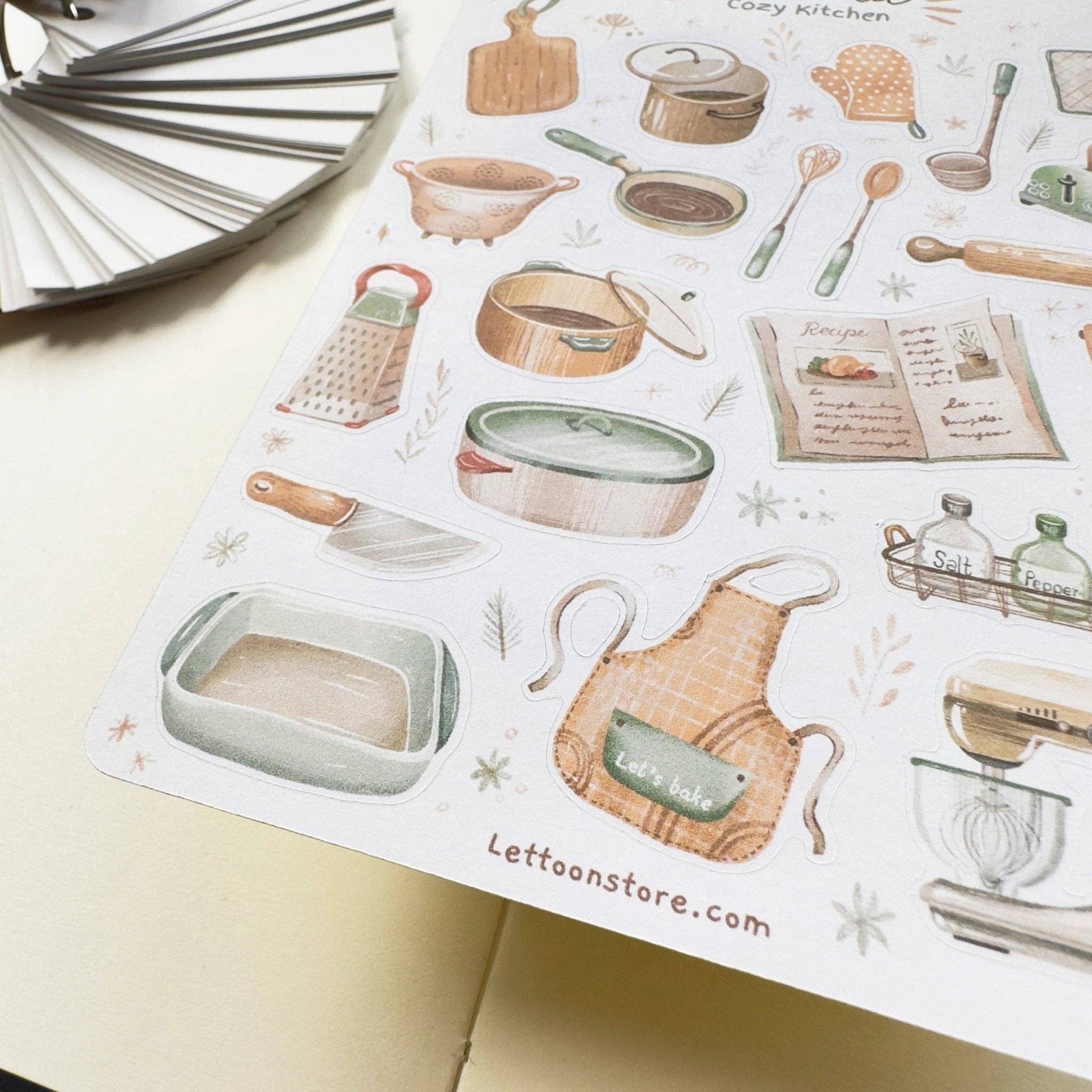 Sticker Sheet - Aesthetic Cozy Kitchen - Tea & Fables