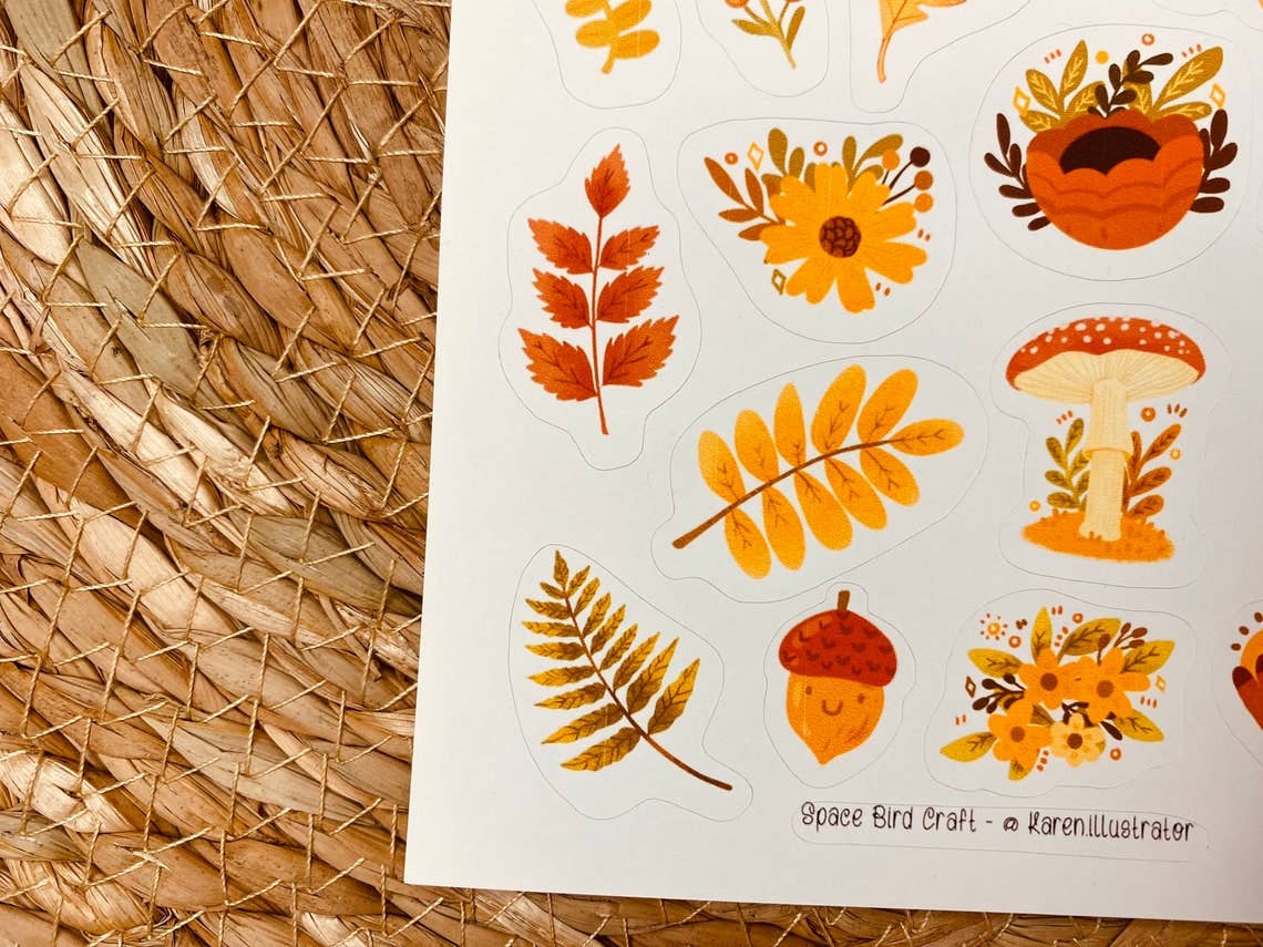 Sticker Sheet: Autumn Flowers