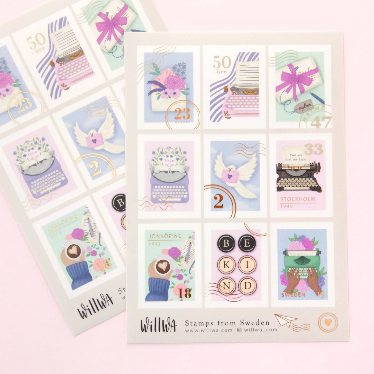 Stamps from Sweden Sticker Sheet