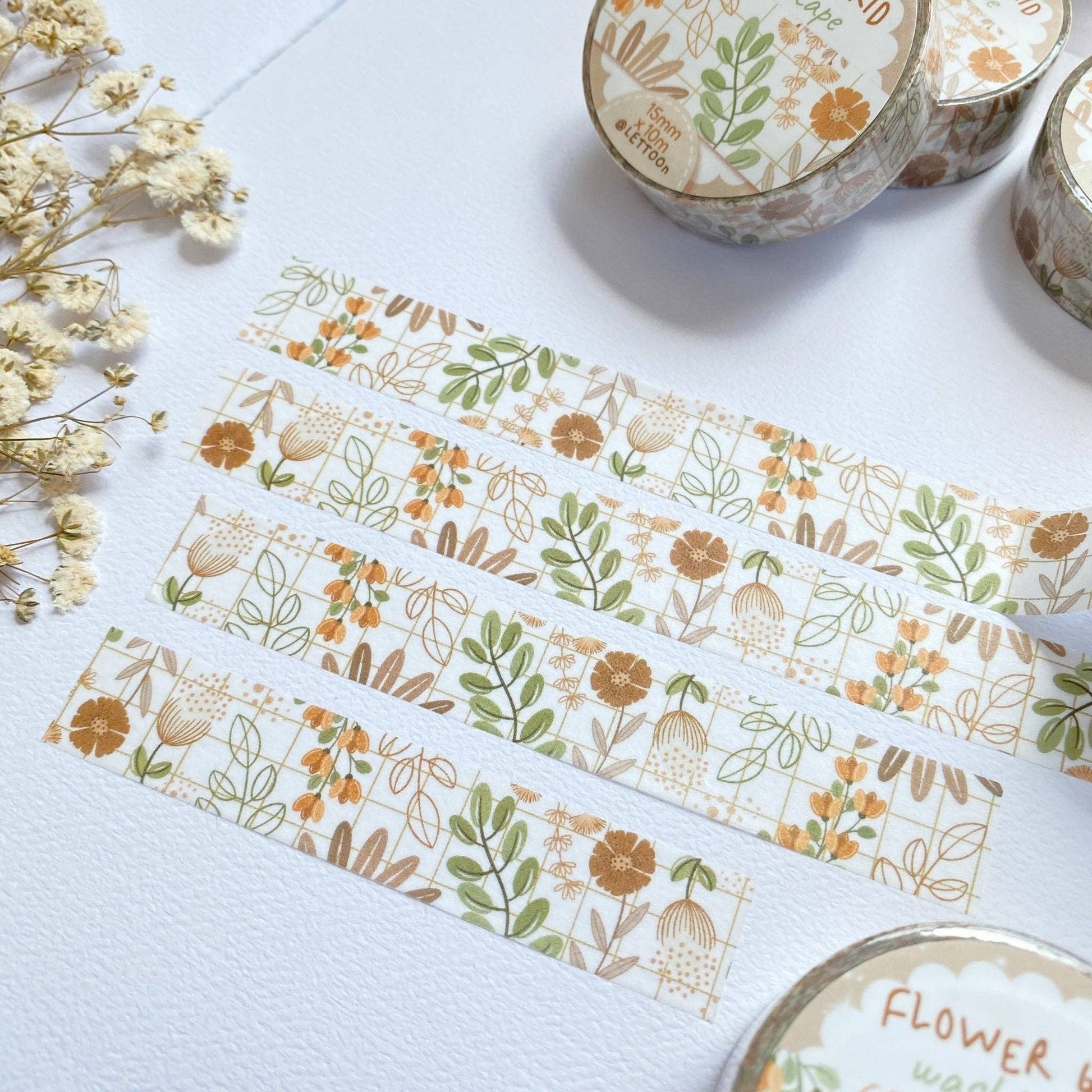 Washi Tape - Flower Grid - Tea & Fables