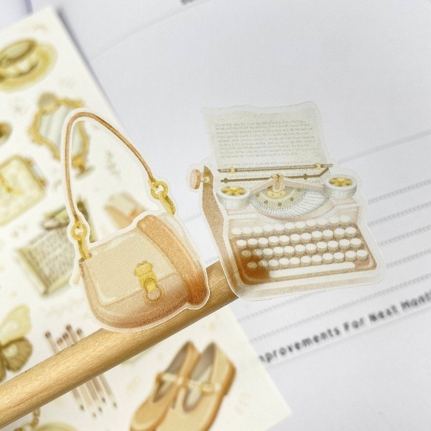 Sticker Sheet - Dark & Light Academia: Semi-Transparent Paper / Both Themes