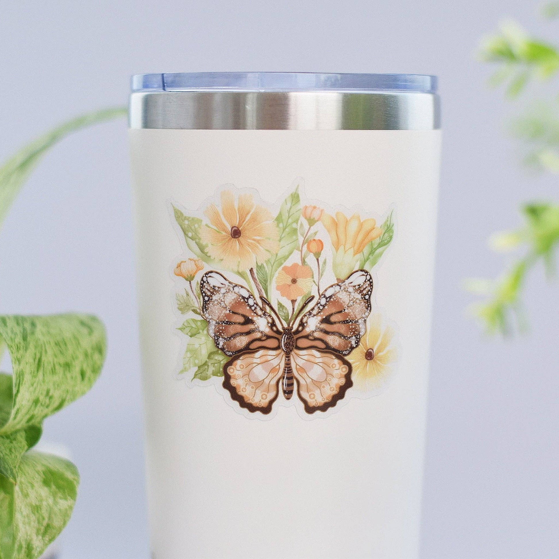 Clear Vinyl Sticker - Botanical Butterfly - Tea & Fables