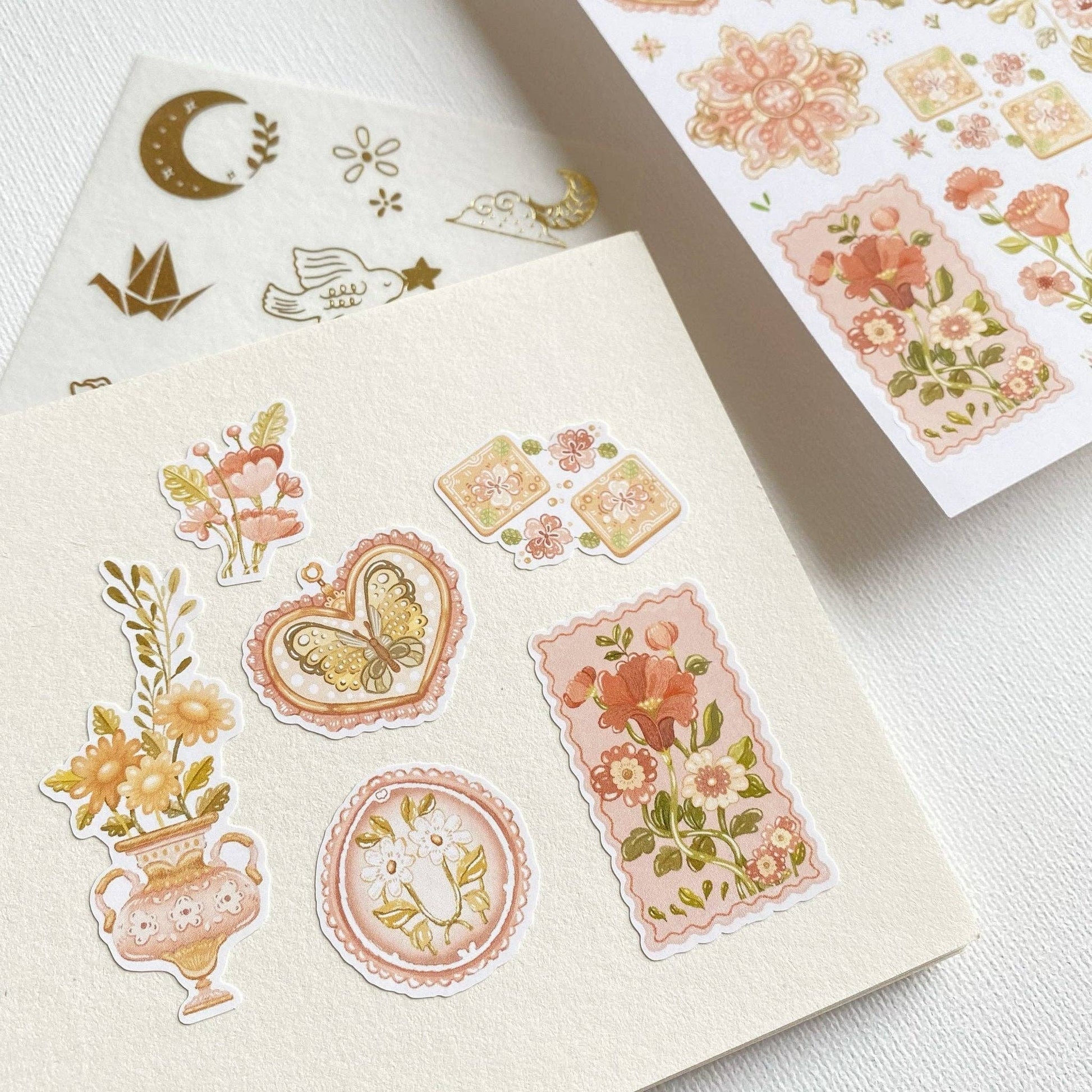 Sticker Sheet - Romantic Flower - Tea & Fables