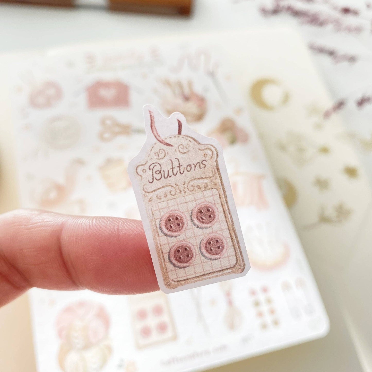 Sticker Sheet - Knitting & Crochet: Semi-Transparent - Tea & Fables