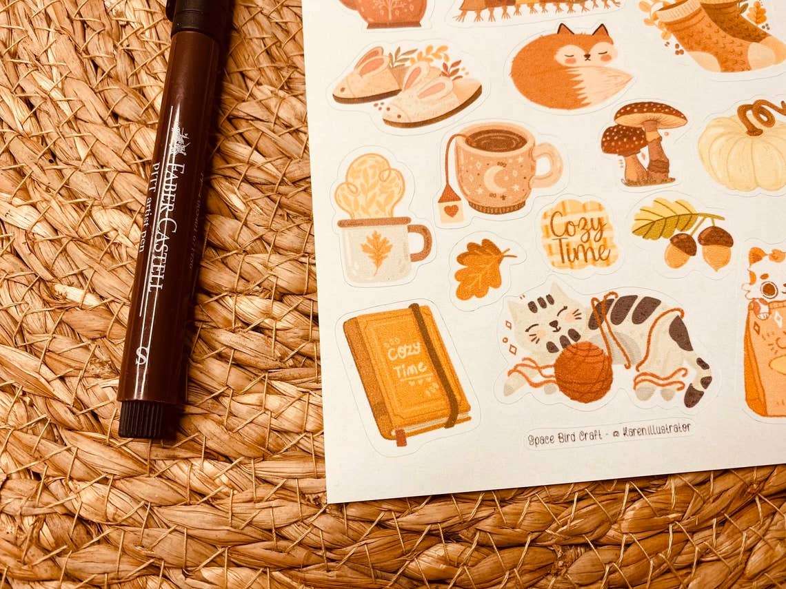 Sticker Sheet: Cozy Time