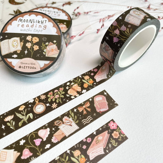 Washi Tape - Moonlight Reading - Tea & Fables