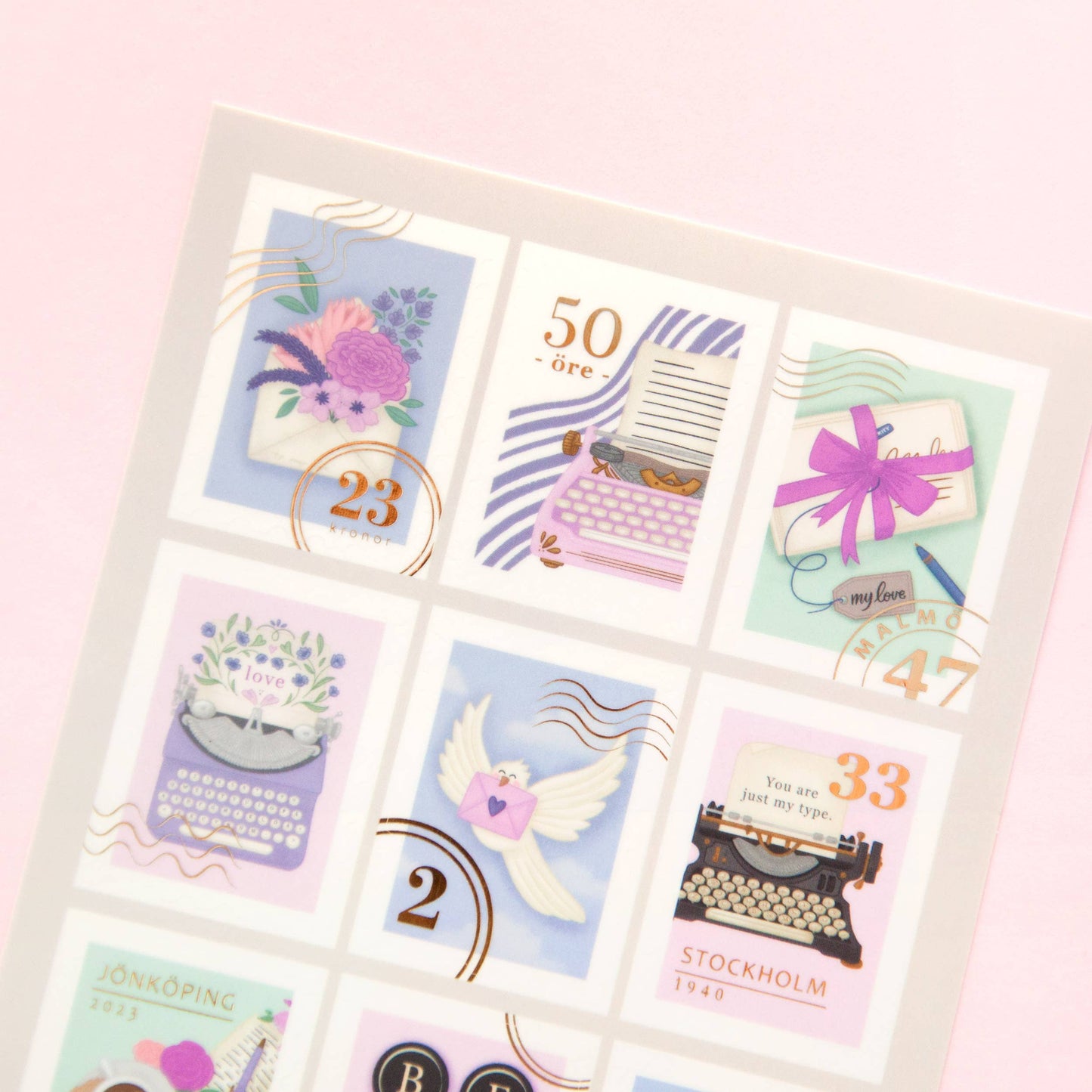 Stamps from Sweden Sticker Sheet