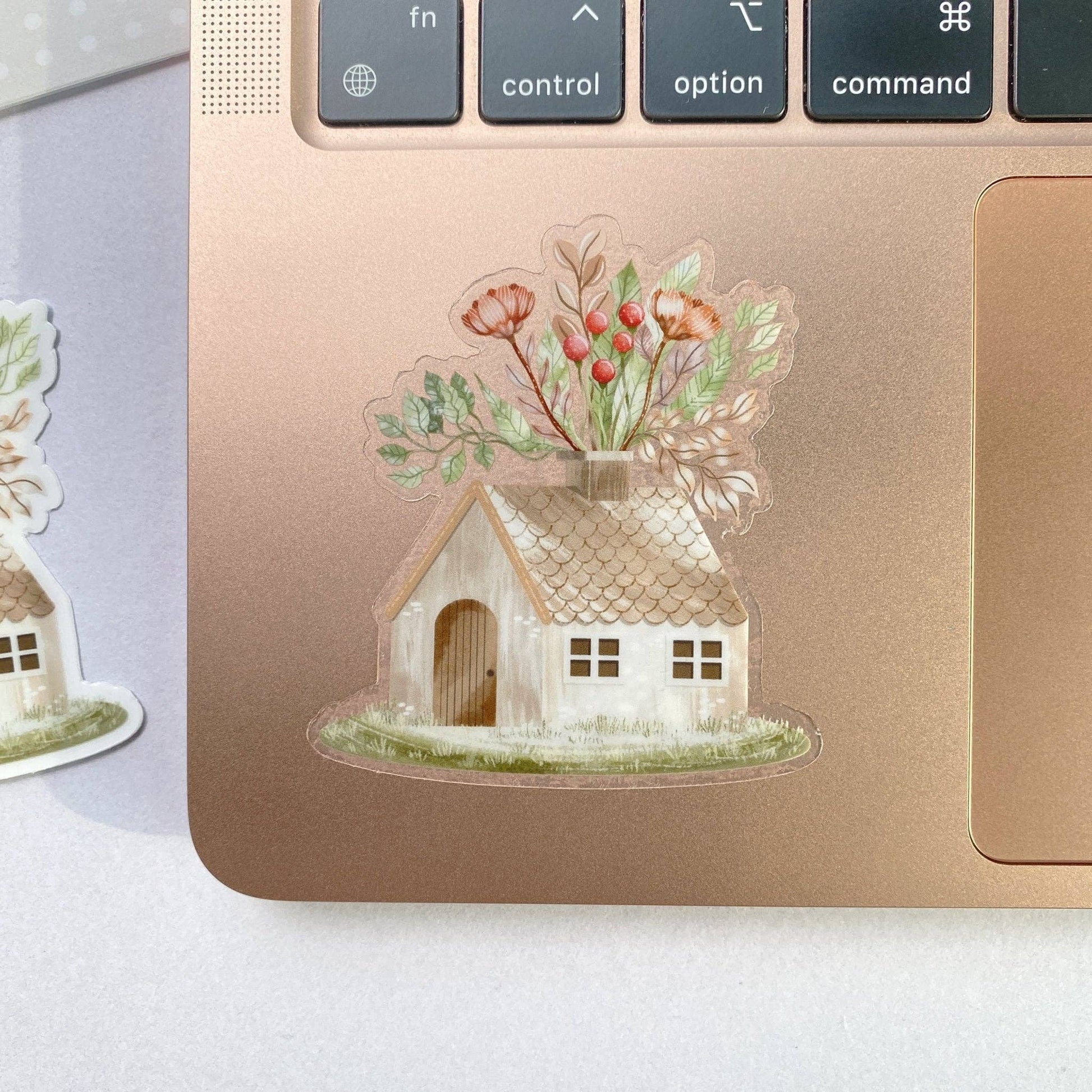 Clear Vinyl Sticker - Flower House - Tea & Fables