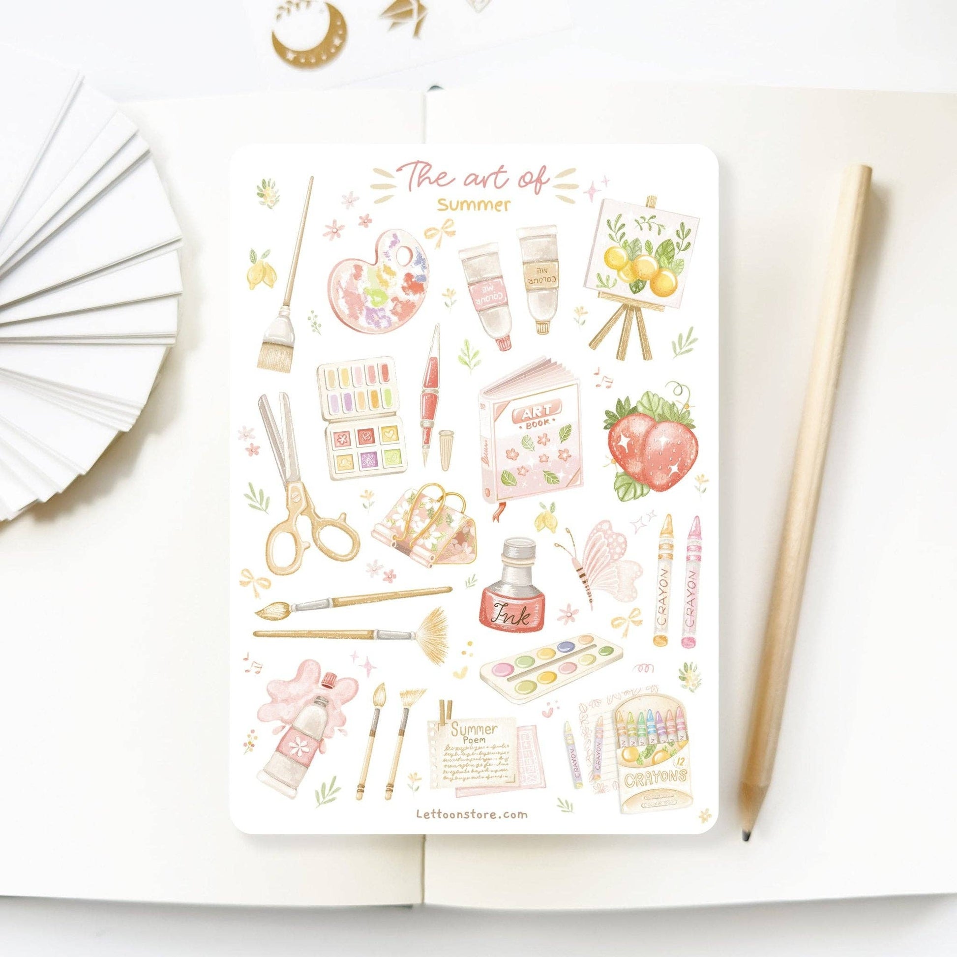 Sticker Sheet - The Art of Summer: Semi-Transparent - Tea & Fables