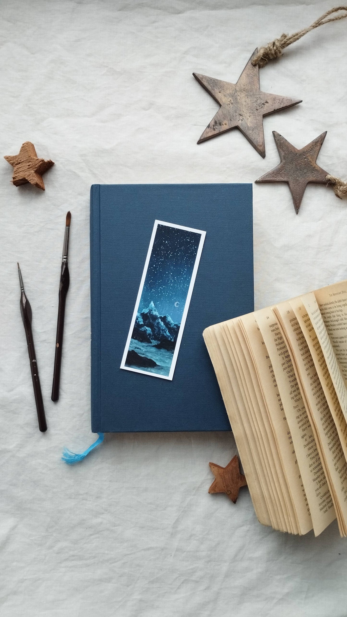 Starry Sky & Mountains Bookmark