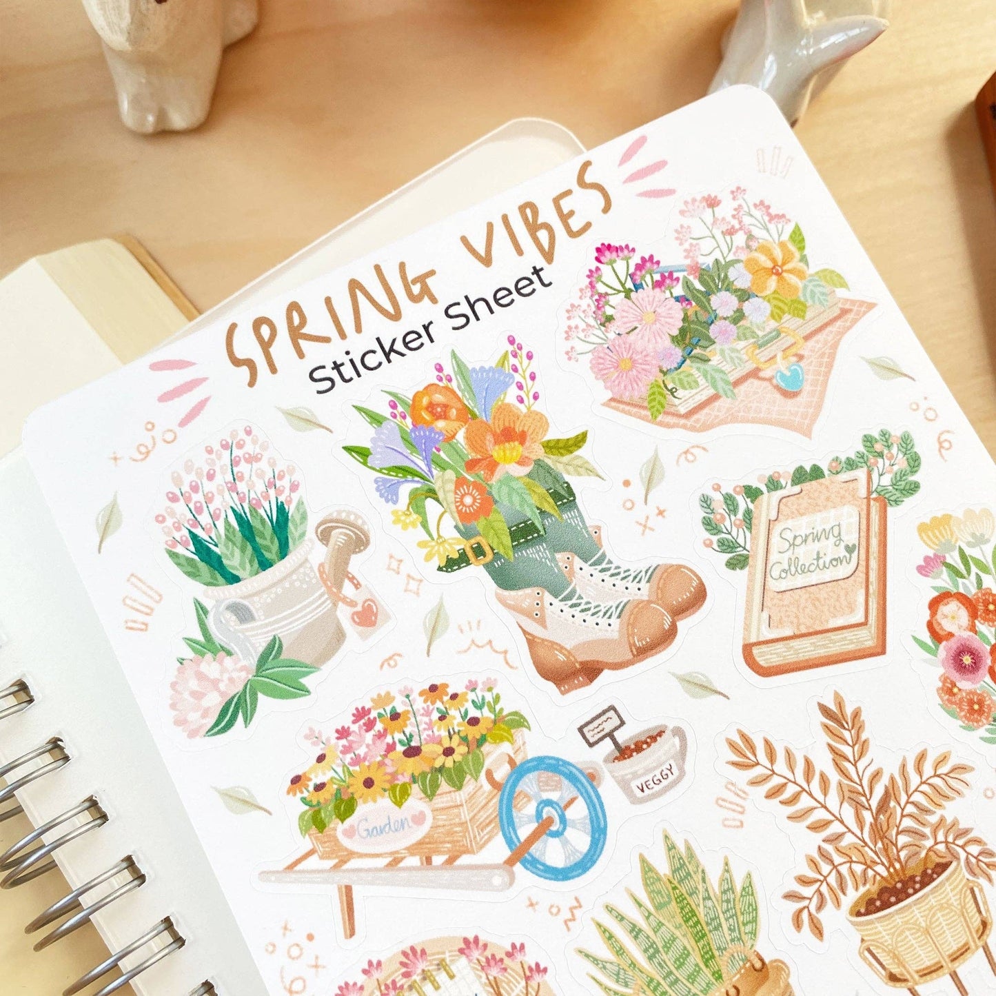 Sticker Sheet - Spring Vibes: Semi-Transparent - Tea & Fables