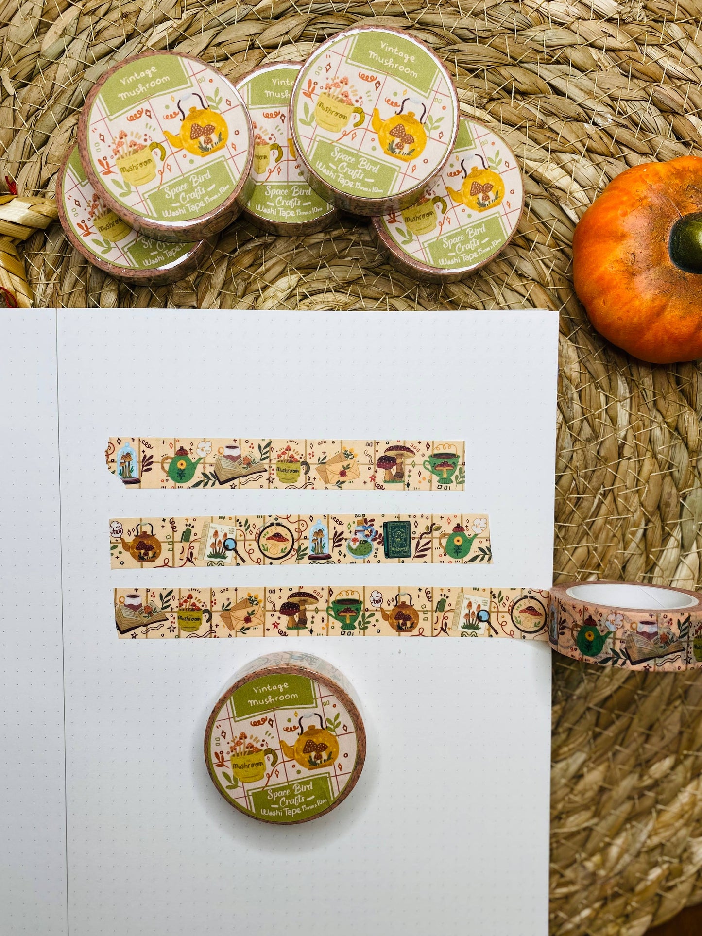 Washi Tape: Vintage Mushroom
