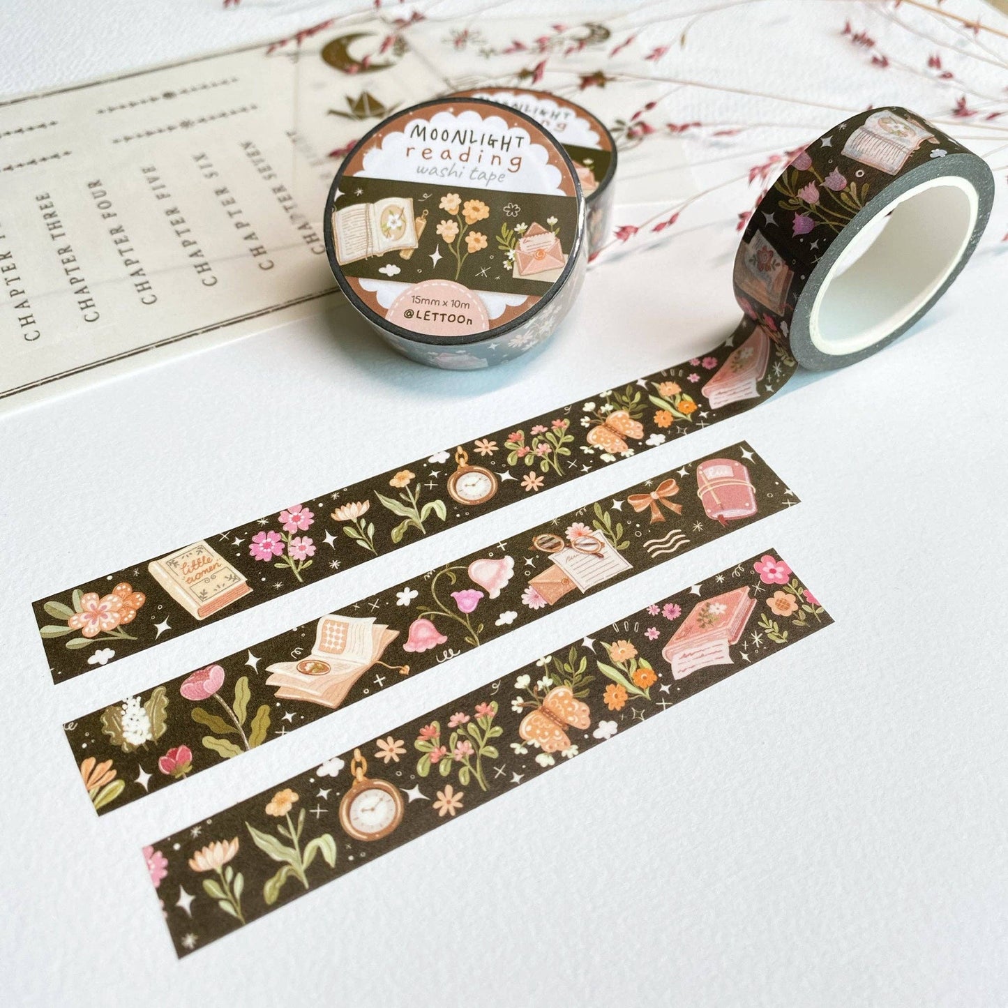 Washi Tape - Moonlight Reading - Tea & Fables