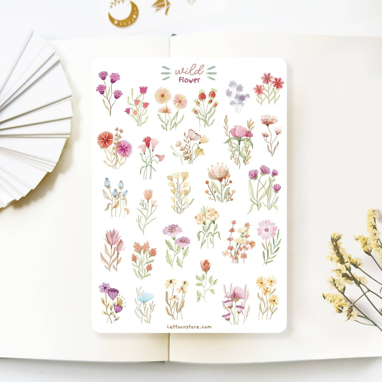 Sticker Sheet - Wild Flower: Semi-Transparent - Tea & Fables