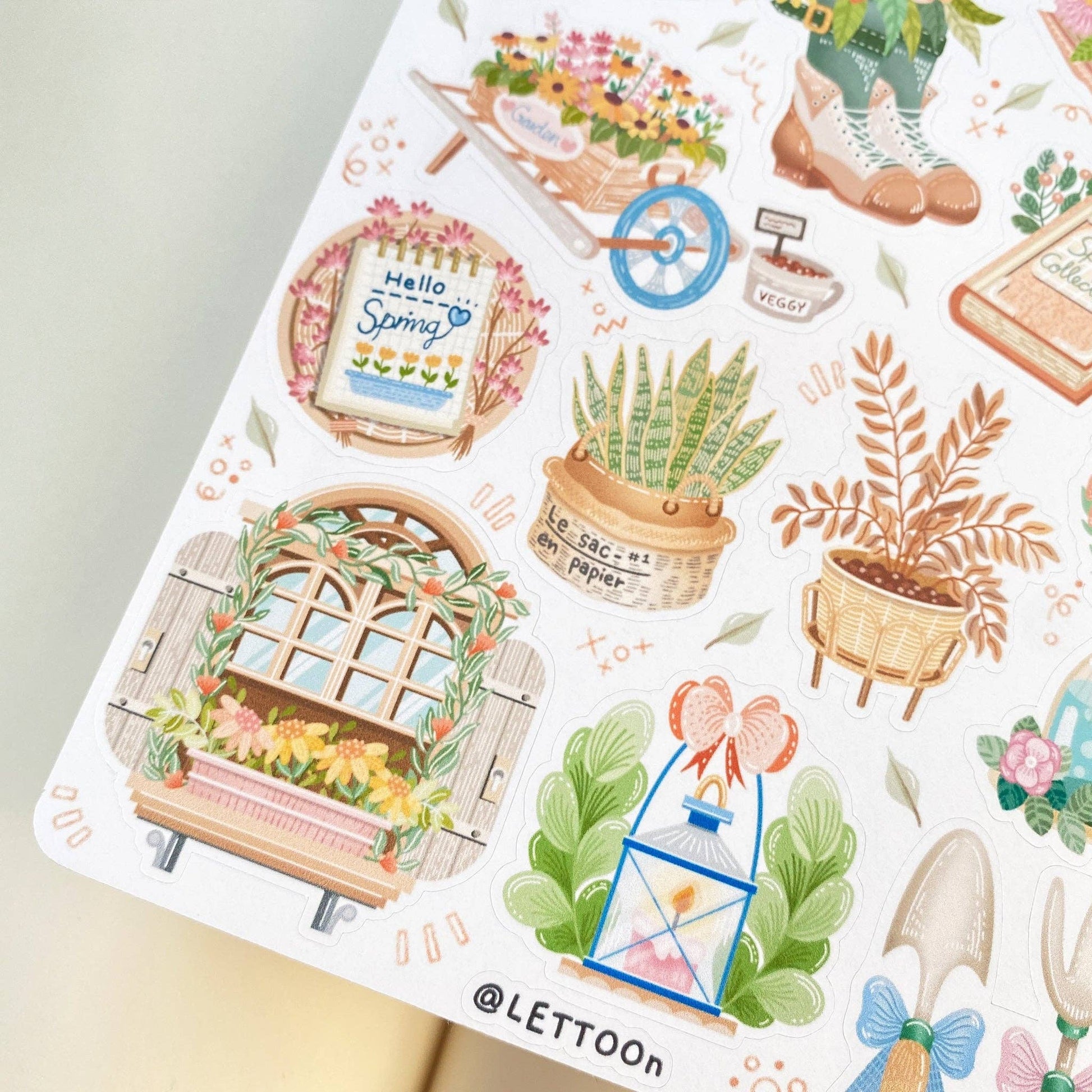 Sticker Sheet - Spring Vibes: Semi-Transparent - Tea & Fables