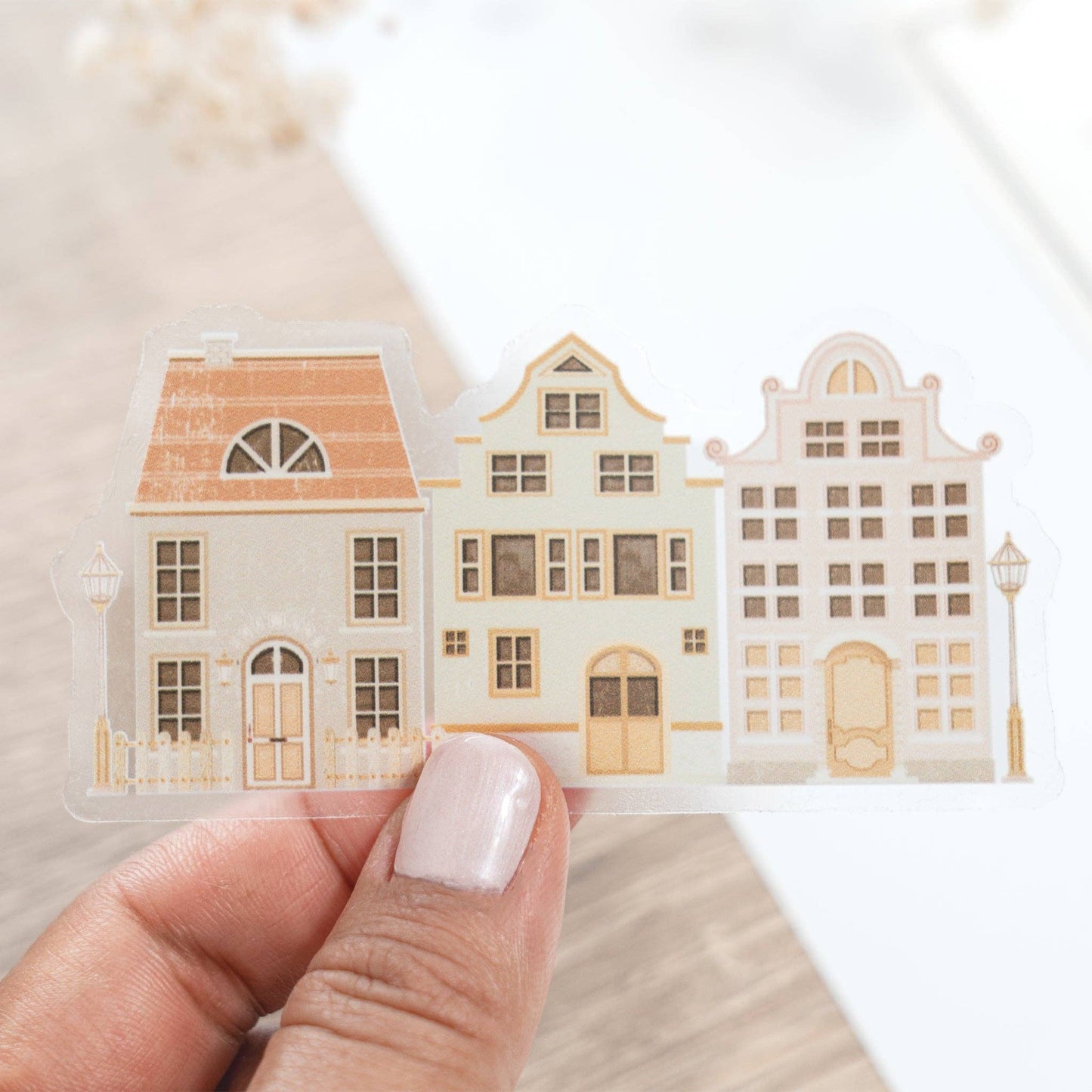 Clear Vinyl Sticker - Cozy Houses - Tea & Fables