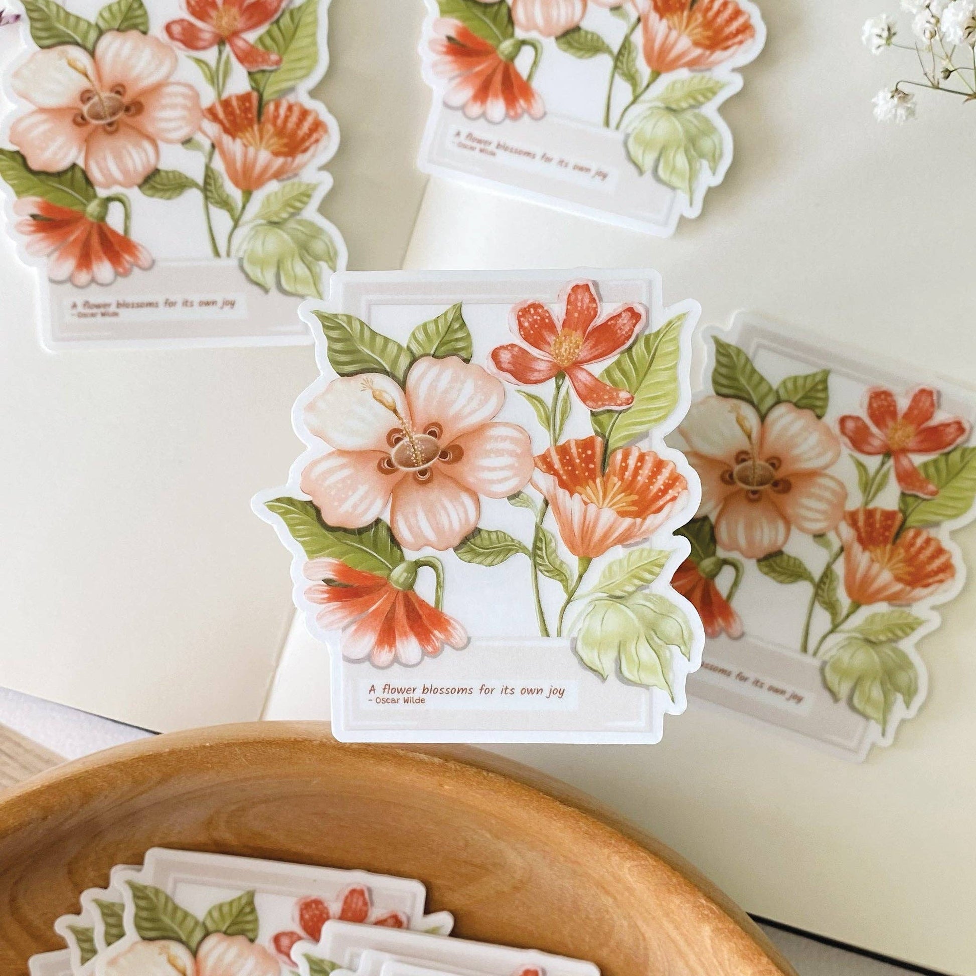 Clear Vinyl Sticker - Floral Polaroid - Tea & Fables