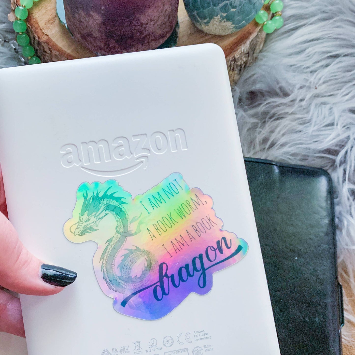 Book Dragon Holographic Vinyl Sticker