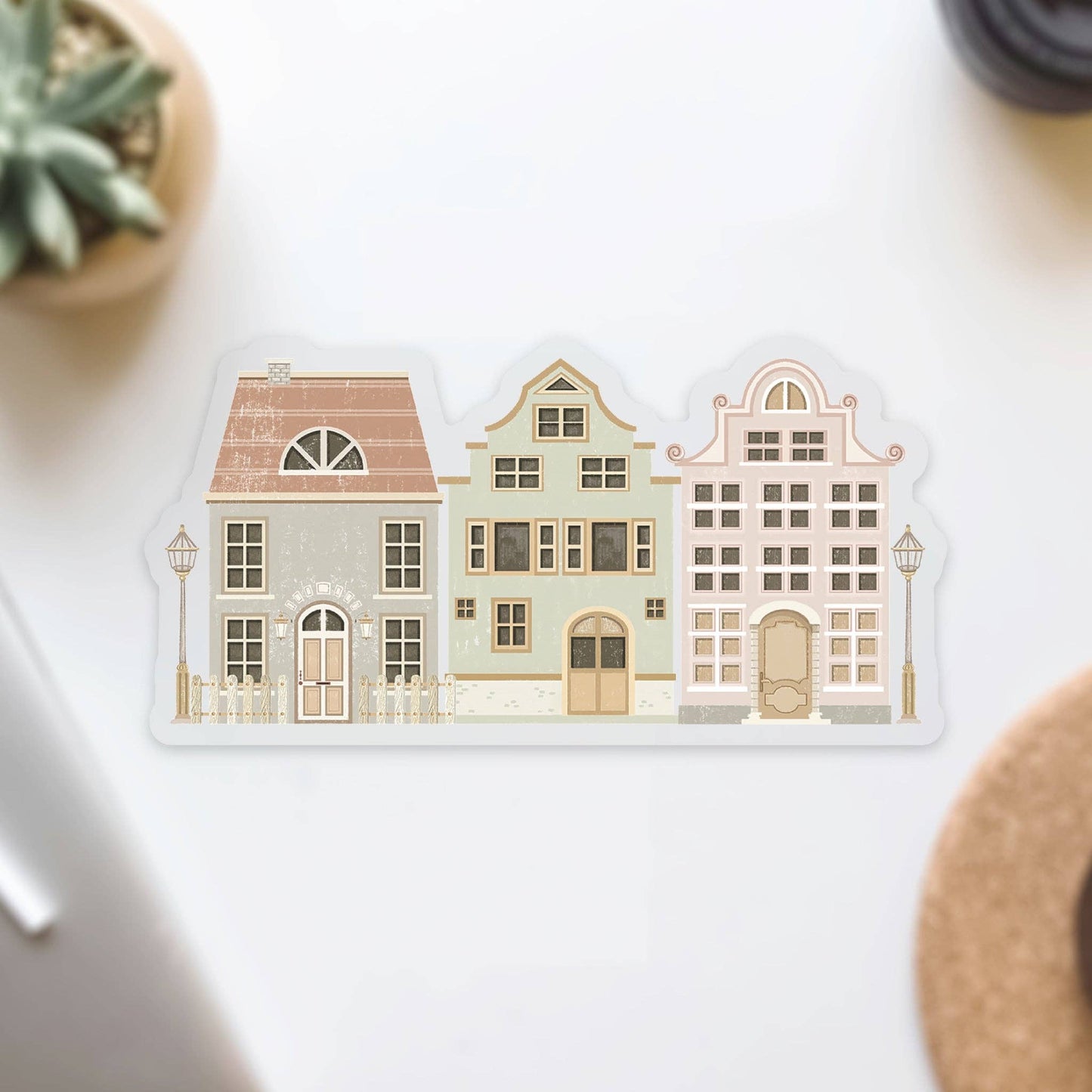 Clear Vinyl Sticker - Cozy Houses - Tea & Fables