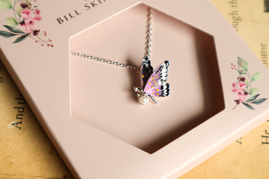 Half Butterfly & Pearl Pendant