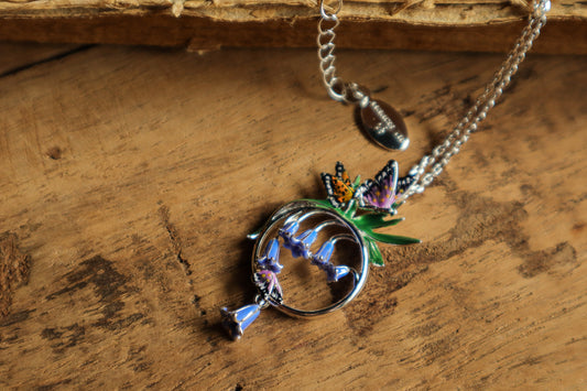 Bluebell and Butterfly Pendant